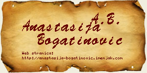 Anastasija Bogatinović vizit kartica